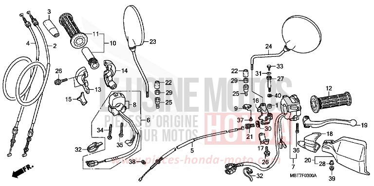 HANDLE LEVER/SWITCH/CABLE for Varadero ABS BLOOM RED METALLIC (R319) from 2007
